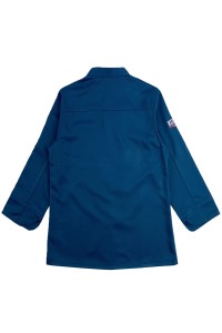 訂製長袖男裝酒店廚師服     設計繡花logo廚師服    廚房   火鍋   餐飲   廚師工作服   烘焙     KI116 正面照